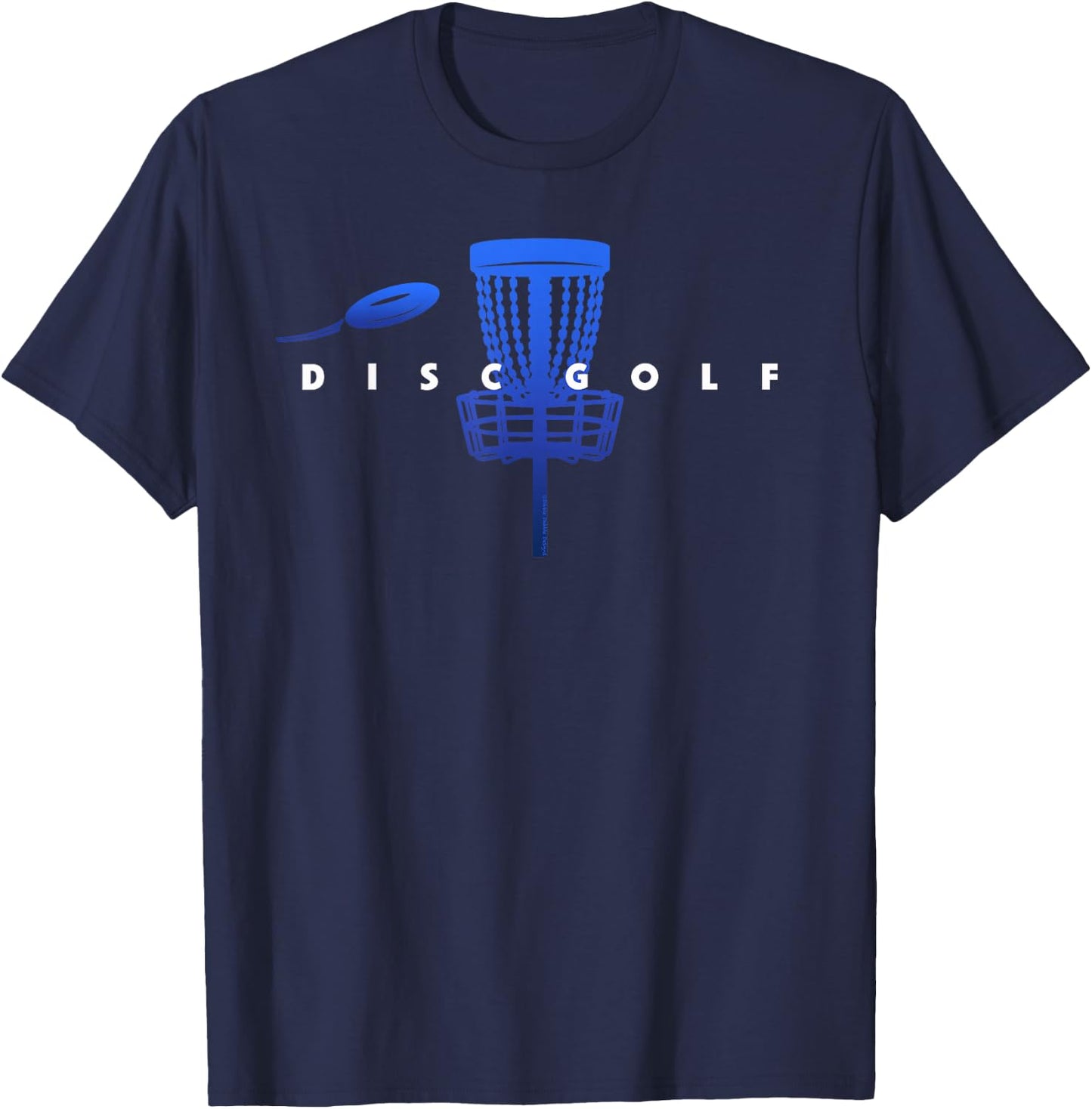 Cool Stylized Disc Golf with Basket and Disc - Disk Golf T-Shirt - T-Shirt | Navy