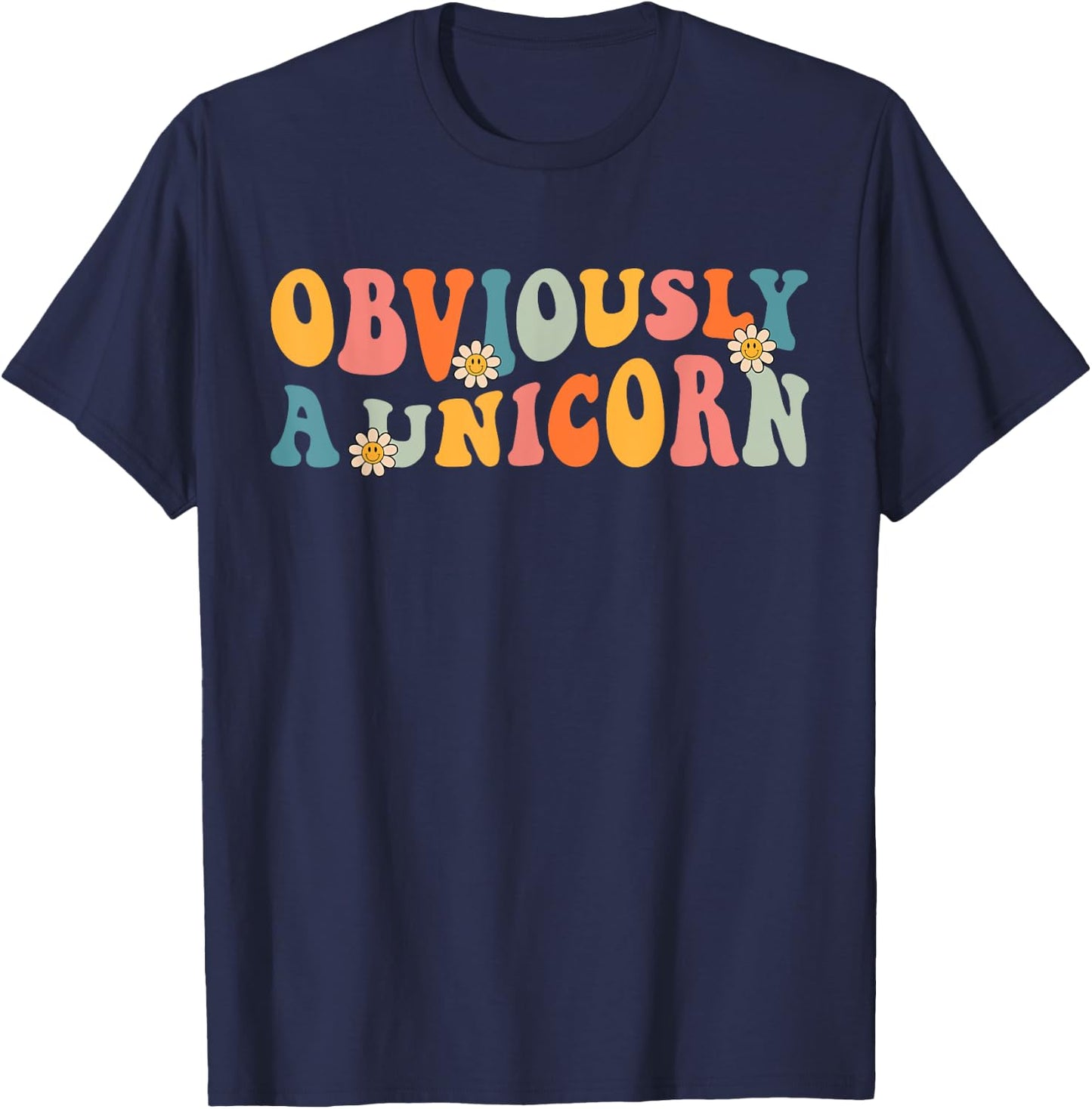 Obviously A Unicorn Retro Groovy Unicorn Squad Security T-Shirt - T-Shirt | Navy