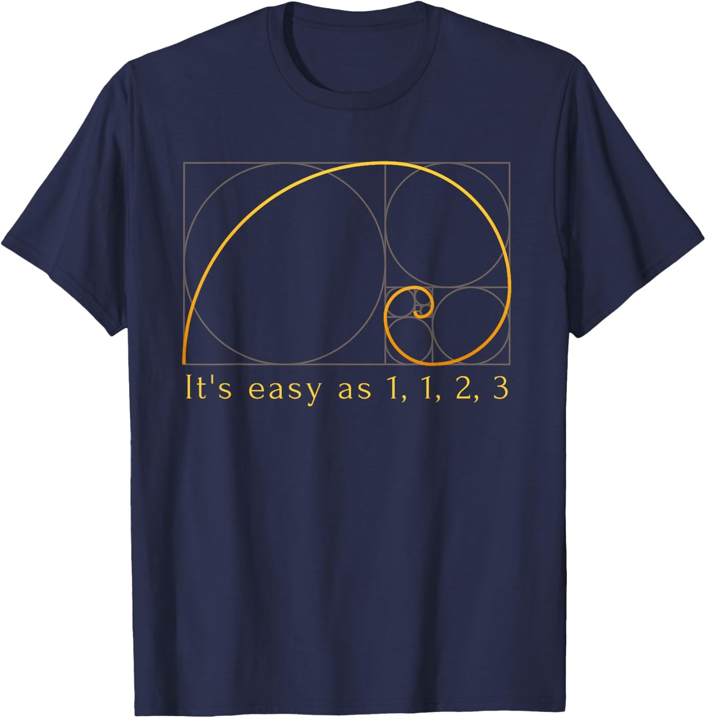 Fibonacci Spiral Fibonacci Sequence Fibonacci Golden Ratio T-Shirt - T-Shirt | Navy