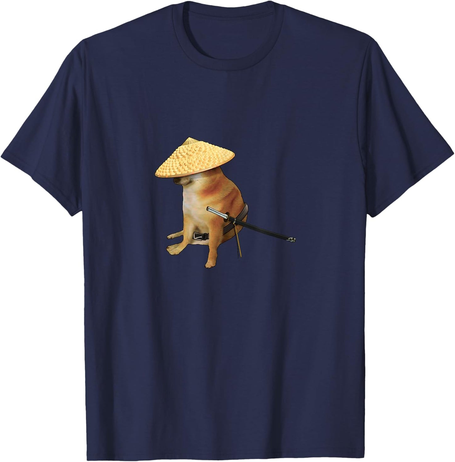 Cheems Samurai Epic Iconic Meme Shiba Inu Doge Bonk T-Shirt - T-Shirt | Navy