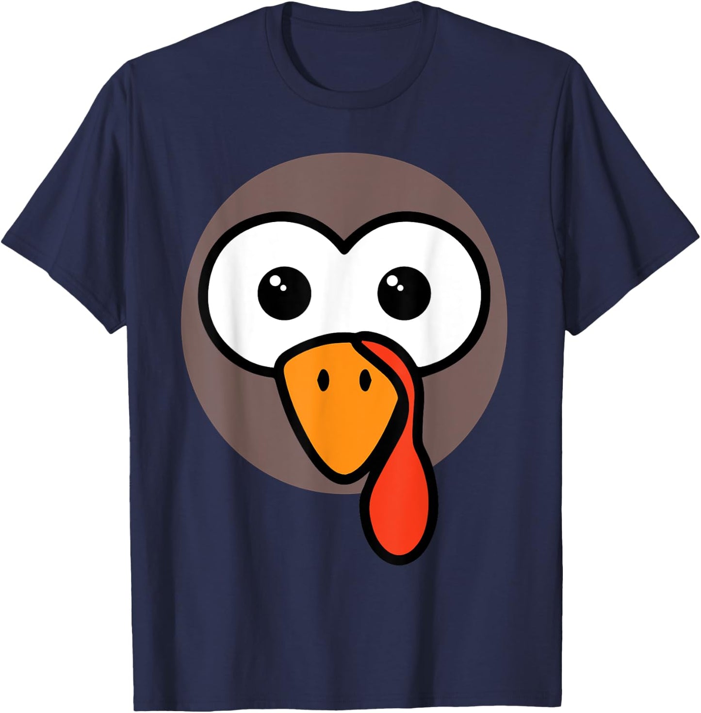Funny Thanksgiving Silly Turkey Face T-Shirt - T-Shirt | Navy