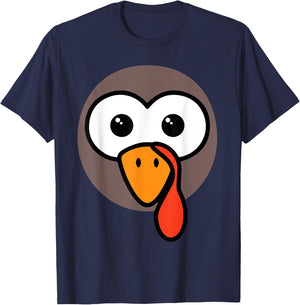 Funny Thanksgiving Silly Turkey Face T-Shirt - T-Shirt | Navy