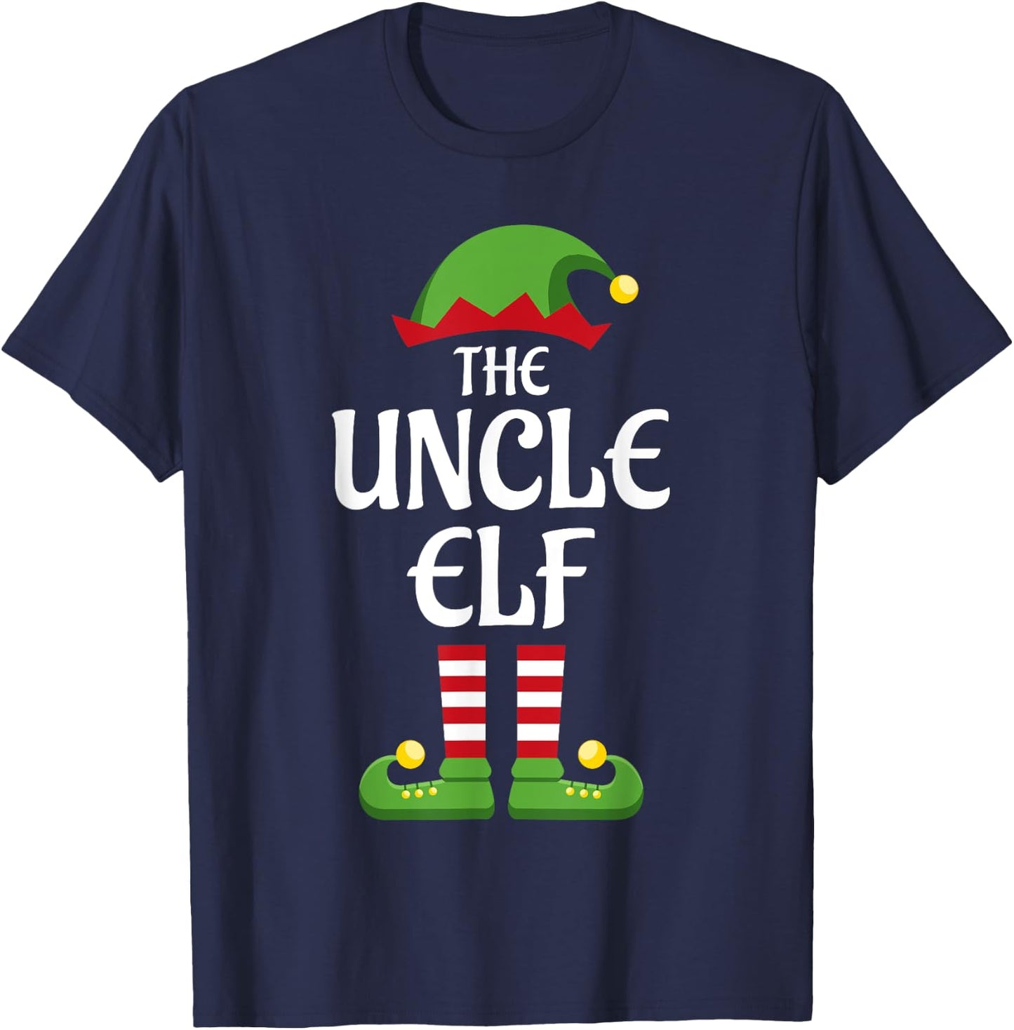 Uncle Elf Family Matching Group Christmas T-Shirt - T-Shirt | Navy