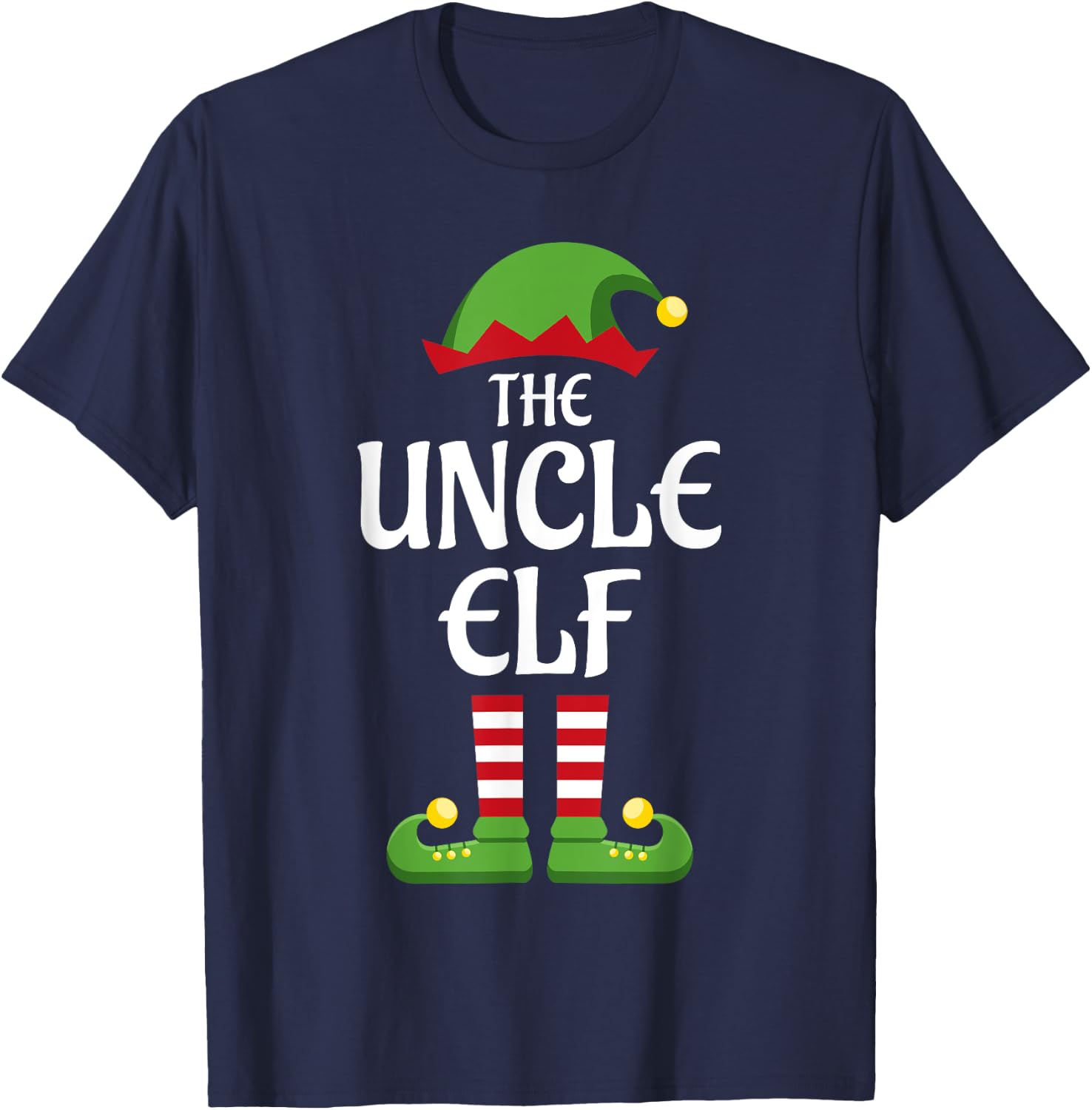Uncle Elf Family Matching Group Christmas T-Shirt - T-Shirt | Navy