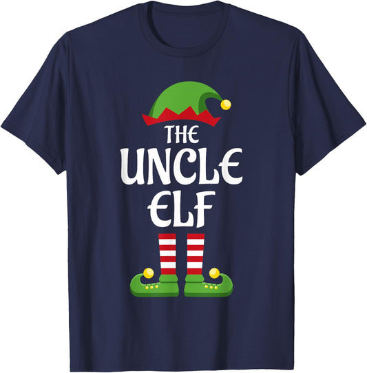 Uncle Elf Family Matching Group Christmas T-Shirt - T-Shirt | Navy