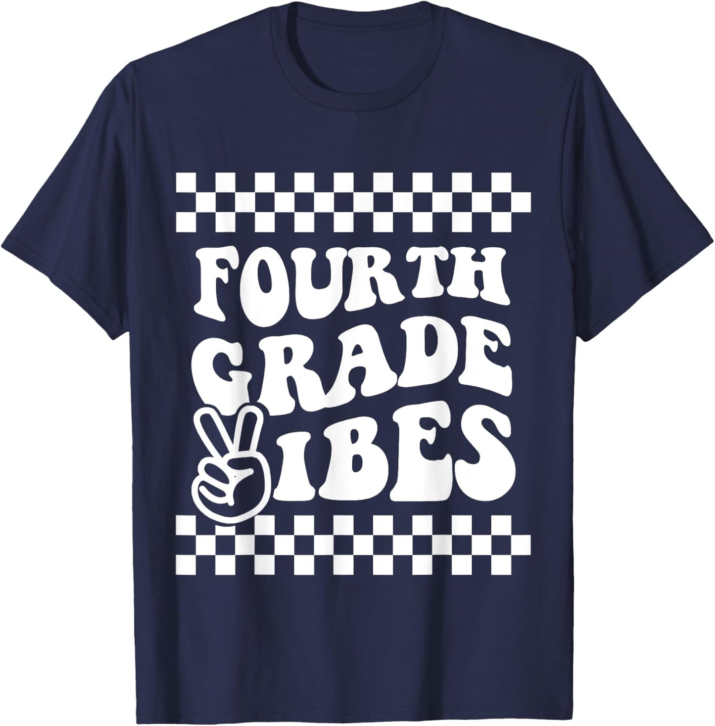 First Day of Fourth Grade Vibes Girls Back to School Boys T-Shirt - T-Shirt | Navy