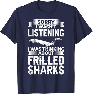Frilled Shark Animal Tooth Funny Ocean T-Shirt - T-Shirt | Navy