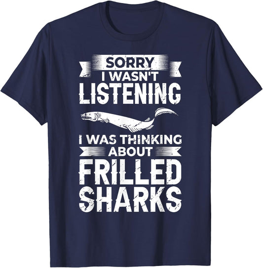 Frilled Shark Animal Tooth Funny Ocean T-Shirt - T-Shirt | Navy