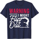 Warning I Might Flip Out Funny Gymnast Gymnastics Pun Outfit T-Shirt - T-Shirt | Navy