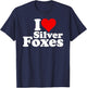 I Love Heart Silver Foxes Older Mature Gray Haired Men T-Shirt - T-Shirt | Navy