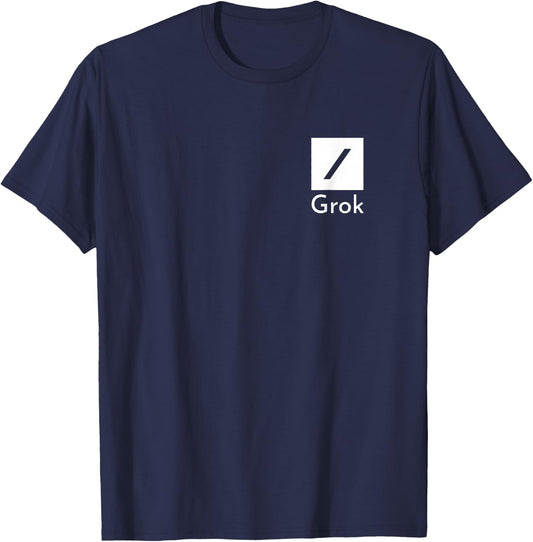 (TWO SIDED) Grok AI - Funny Artificial Intelligence Platform T-Shirt - T-Shirt | Navy
