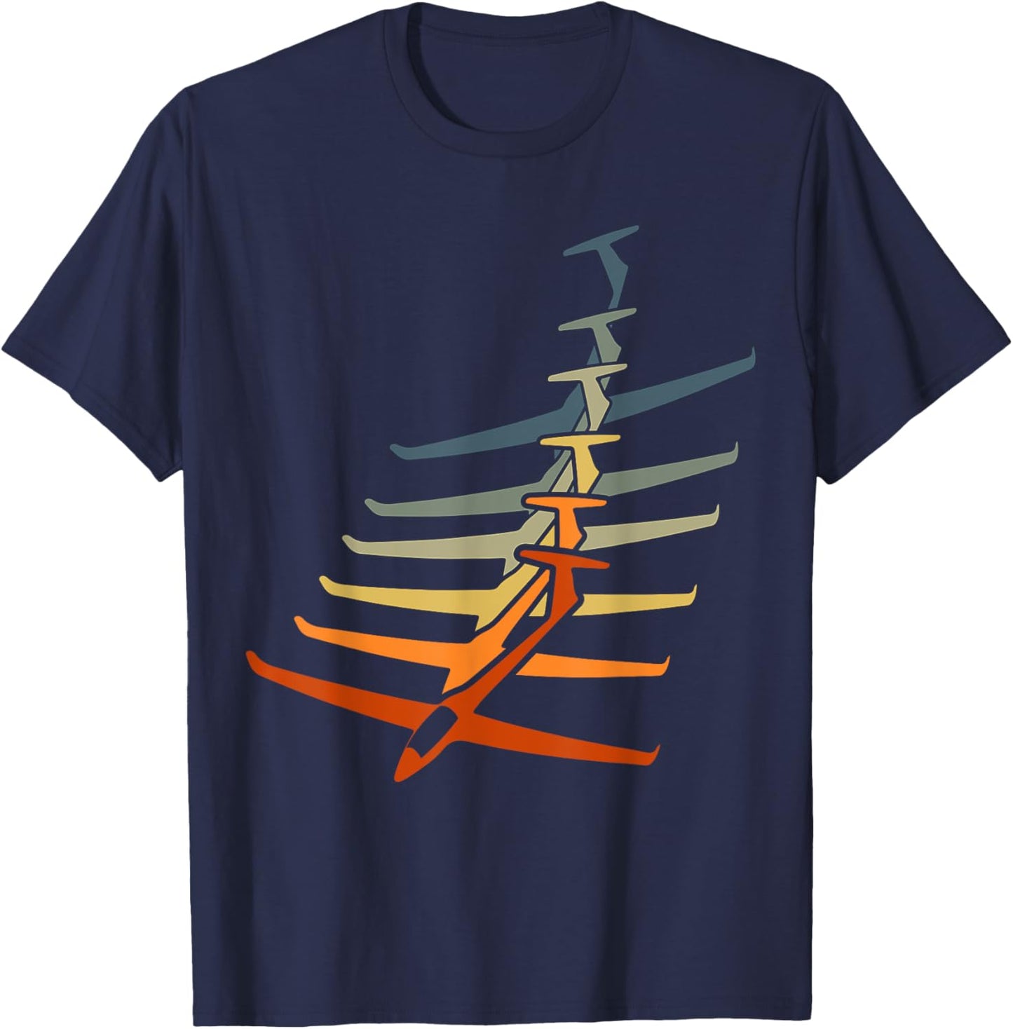 Vintage Glider Airplane Pilot Funny Gliding Soaring Lovers T-Shirt - T-Shirt | Navy