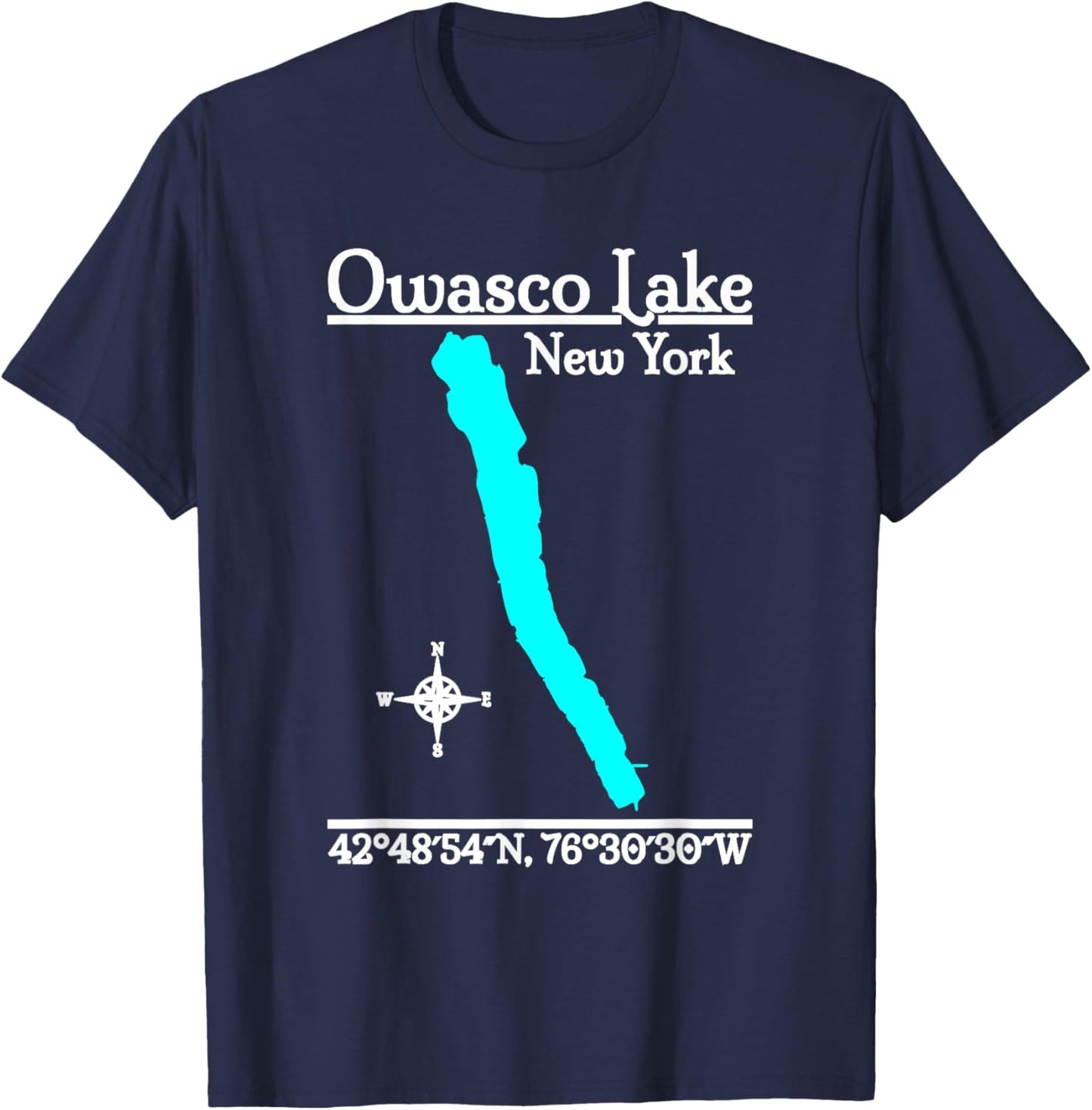Owasco Lake, New York T-Shirt - T-Shirt | Navy