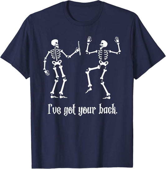 Funny Skeleton Shirt I Got Your Back Chiropractic Halloween T-Shirt - T-Shirt | Navy