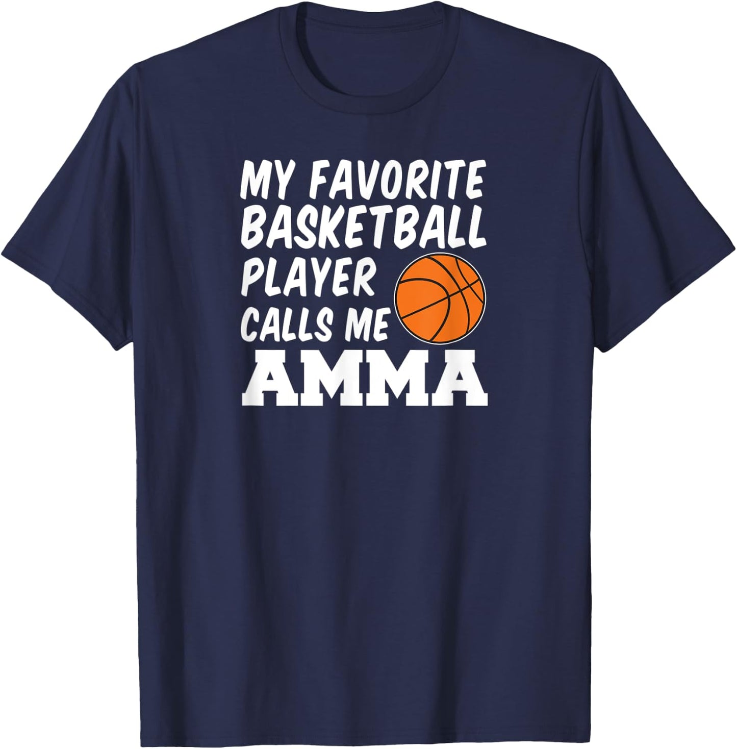 Favorite Basketball Player Calls Me Amma Icelandic Grandma T-Shirt - T-Shirt | Navy