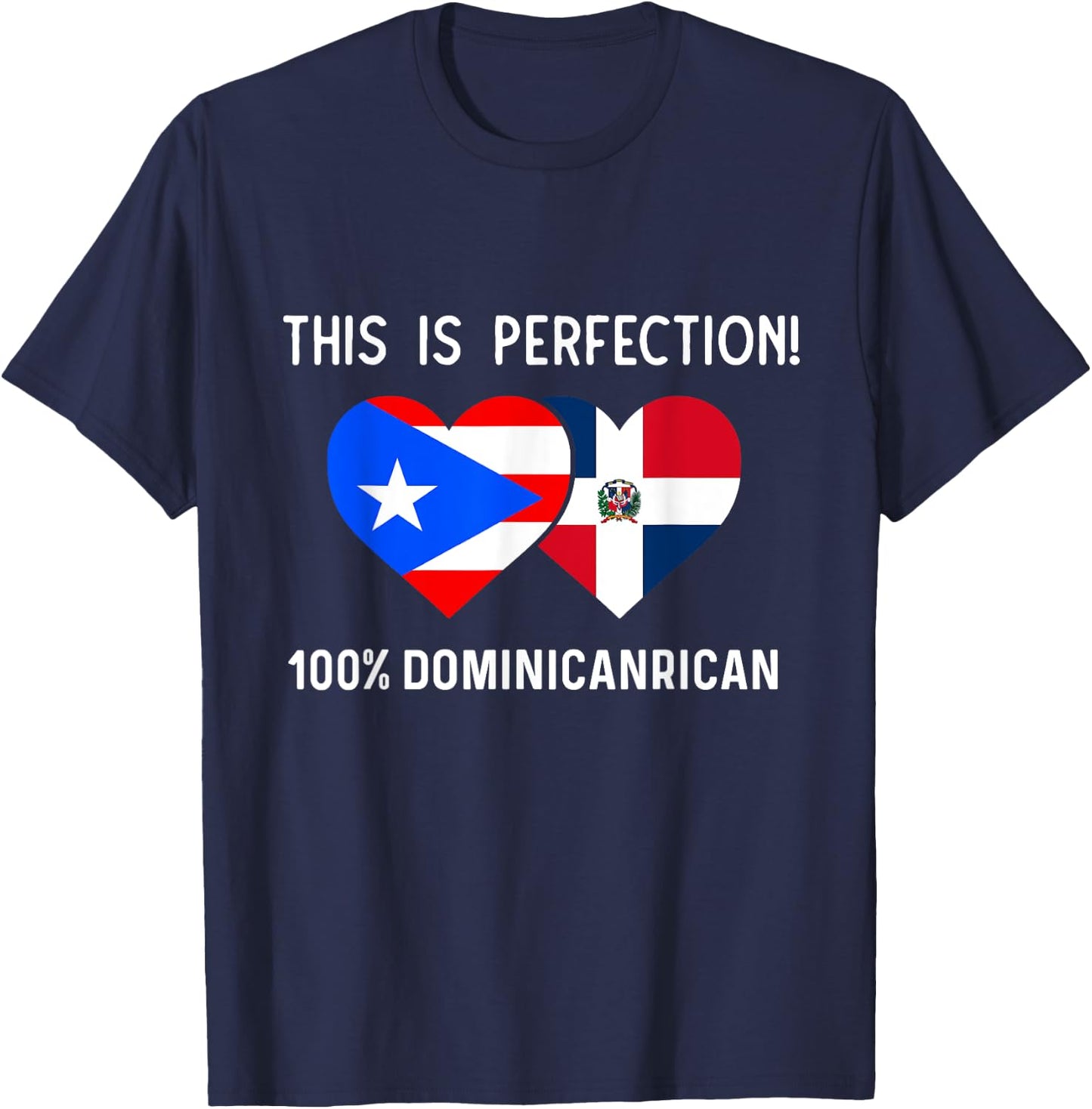 Half Puerto Rican Half Dominican Flag Boris Domis PR RD T-Shirt - T-Shirt | Navy