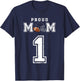 Proud Football Mom Number 1 Personalized Custom For Mom T-Shirt - T-Shirt | Navy