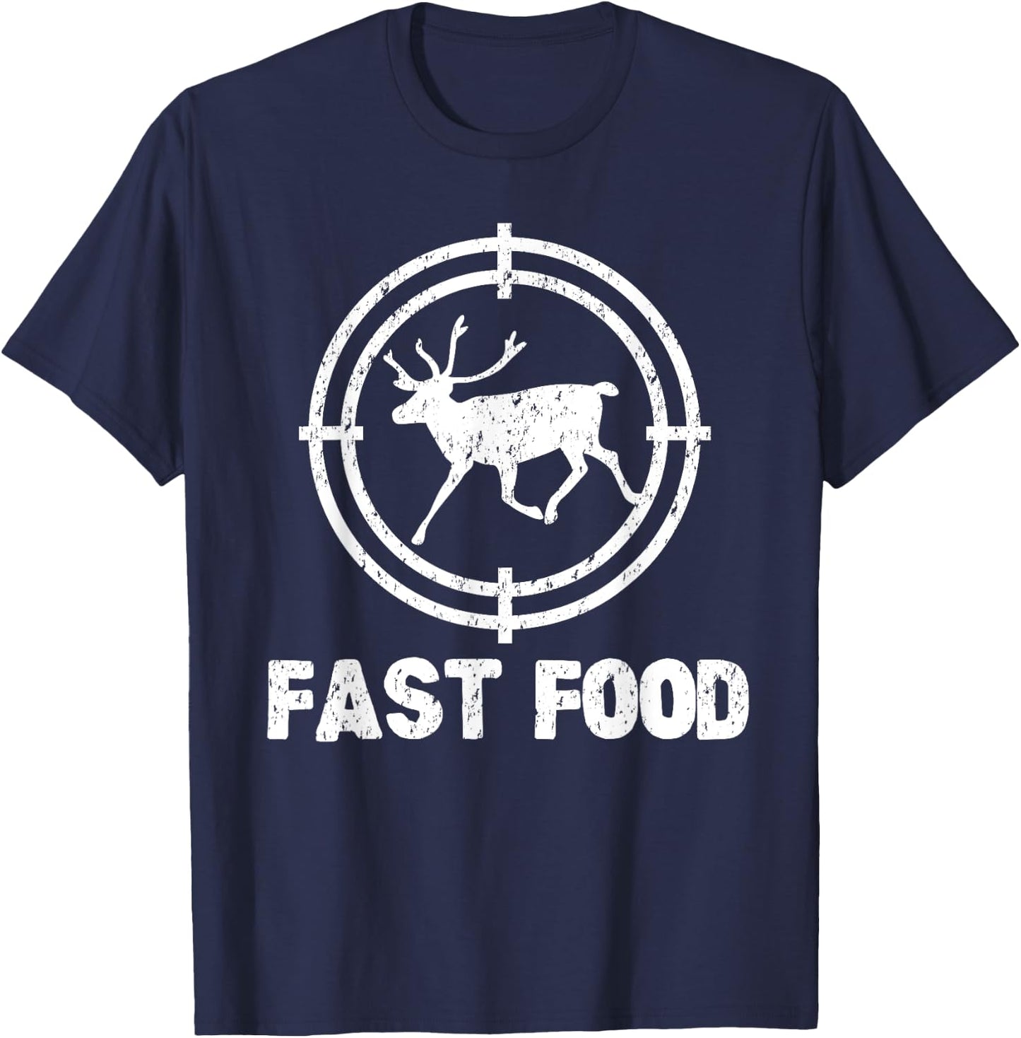Funny Fast Food Deer Hunting Hunter Gift T-Shirt - T-Shirt | Navy