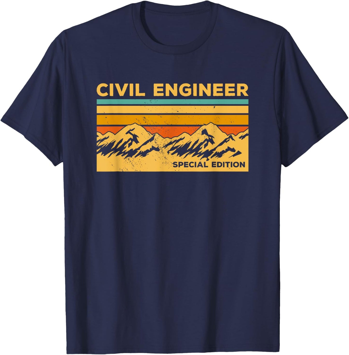Vintage Civil Engineer Special Edition Engineering T-Shirt - T-Shirt | Navy