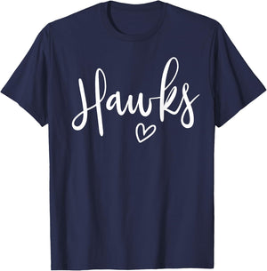 Hawks High School Hawks Sports Team Women's Hawks T-Shirt - T-Shirt | Navy