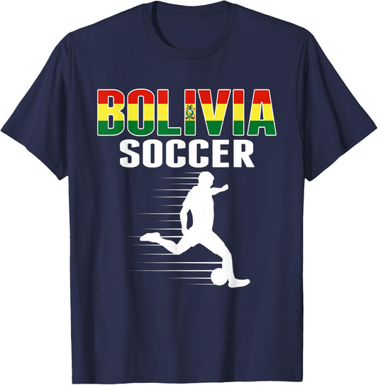 Bolivia Soccer Fans Jersey - Bolivian Flag Football Lovers T-Shirt - T-Shirt | Navy