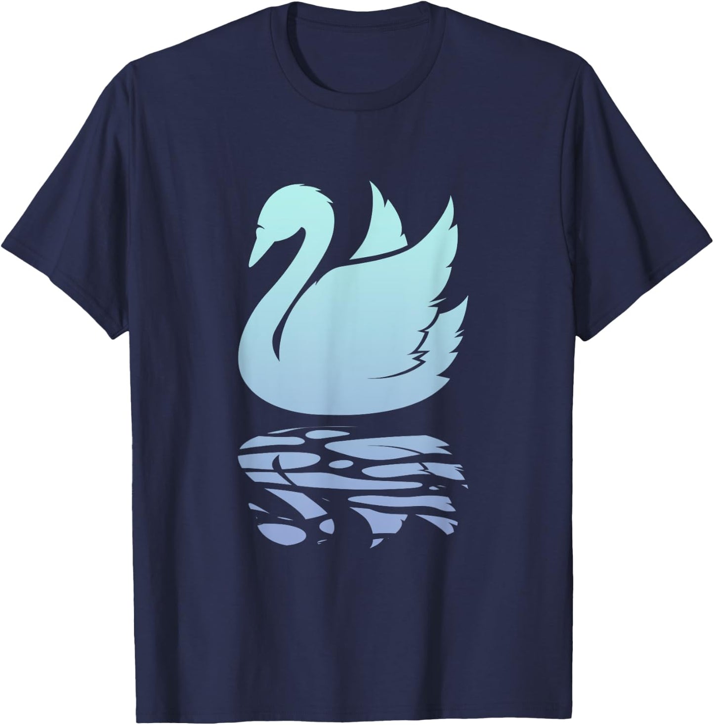 Beautiful Swan On Water | Swans Water Birds Lover T-Shirt - T-Shirt | Navy