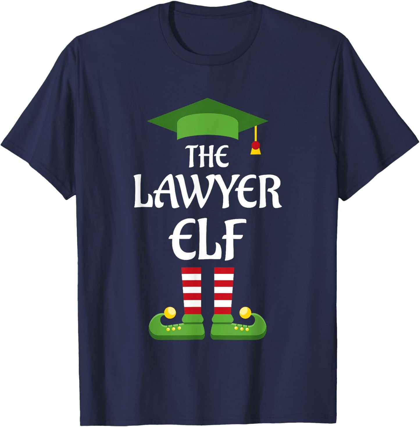 Lawyer Elf Family Matching Group Christmas T-Shirt - T-Shirt | Navy