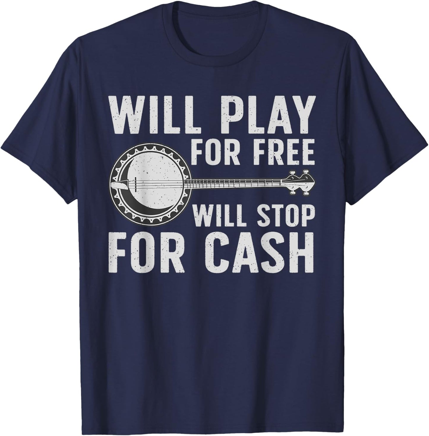 Funny Banjo Art Women Banjo Musical Instrument Lover T-Shirt - T-Shirt | Navy