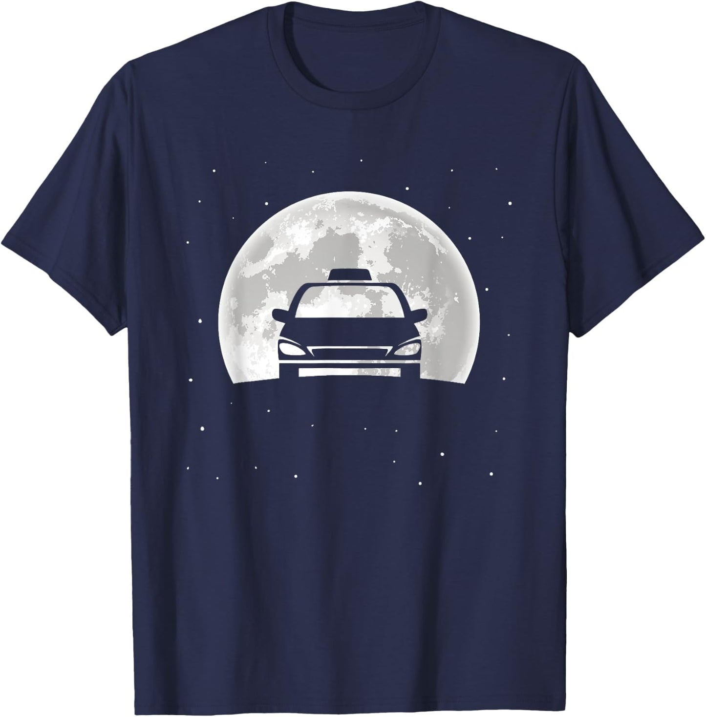Taxi Driver Design - Moon Silhouette Taxi T-Shirt - T-Shirt | Navy