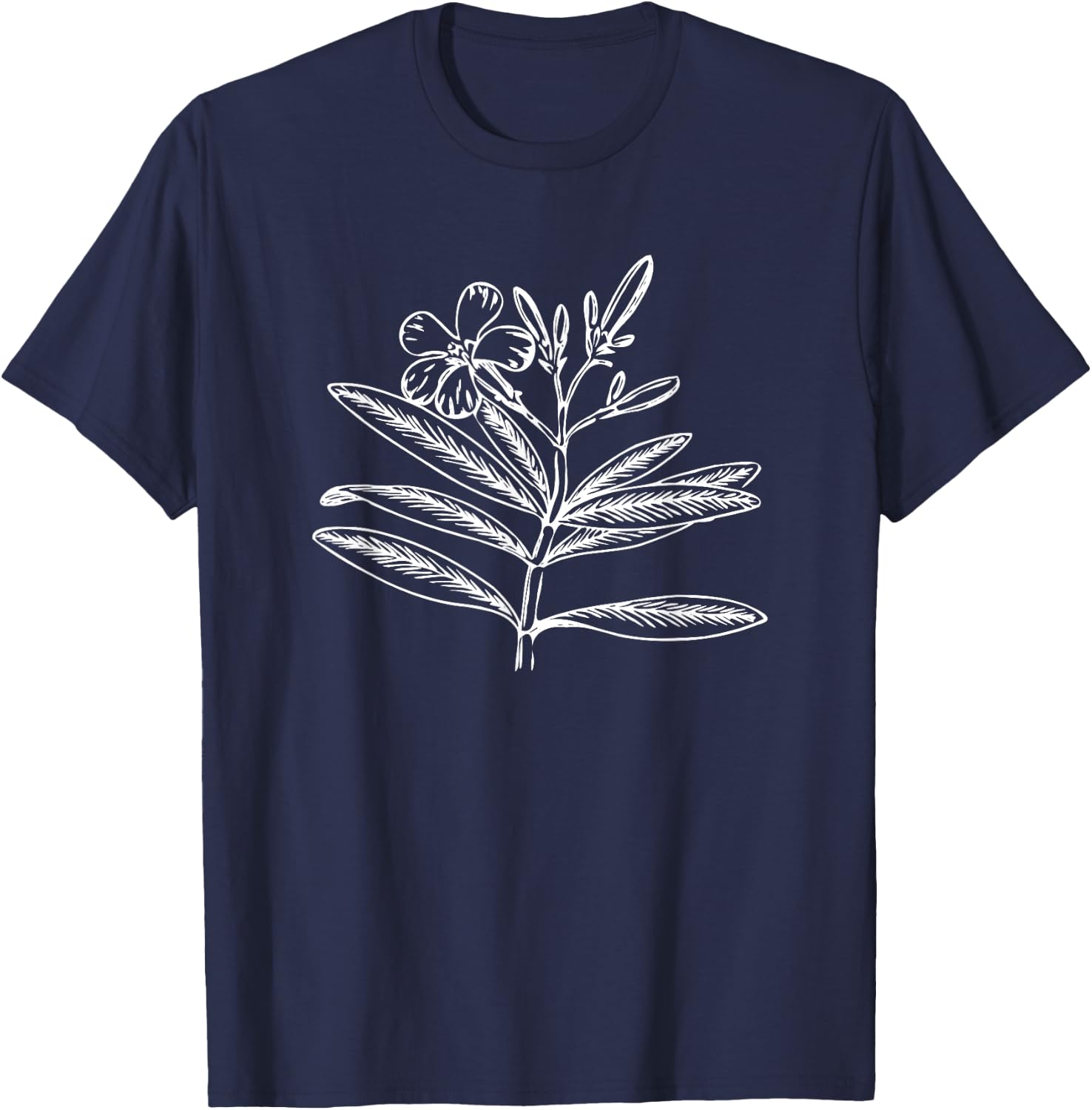 Oleander Flower Shrub Plant Botany T-Shirt - T-Shirt | Navy