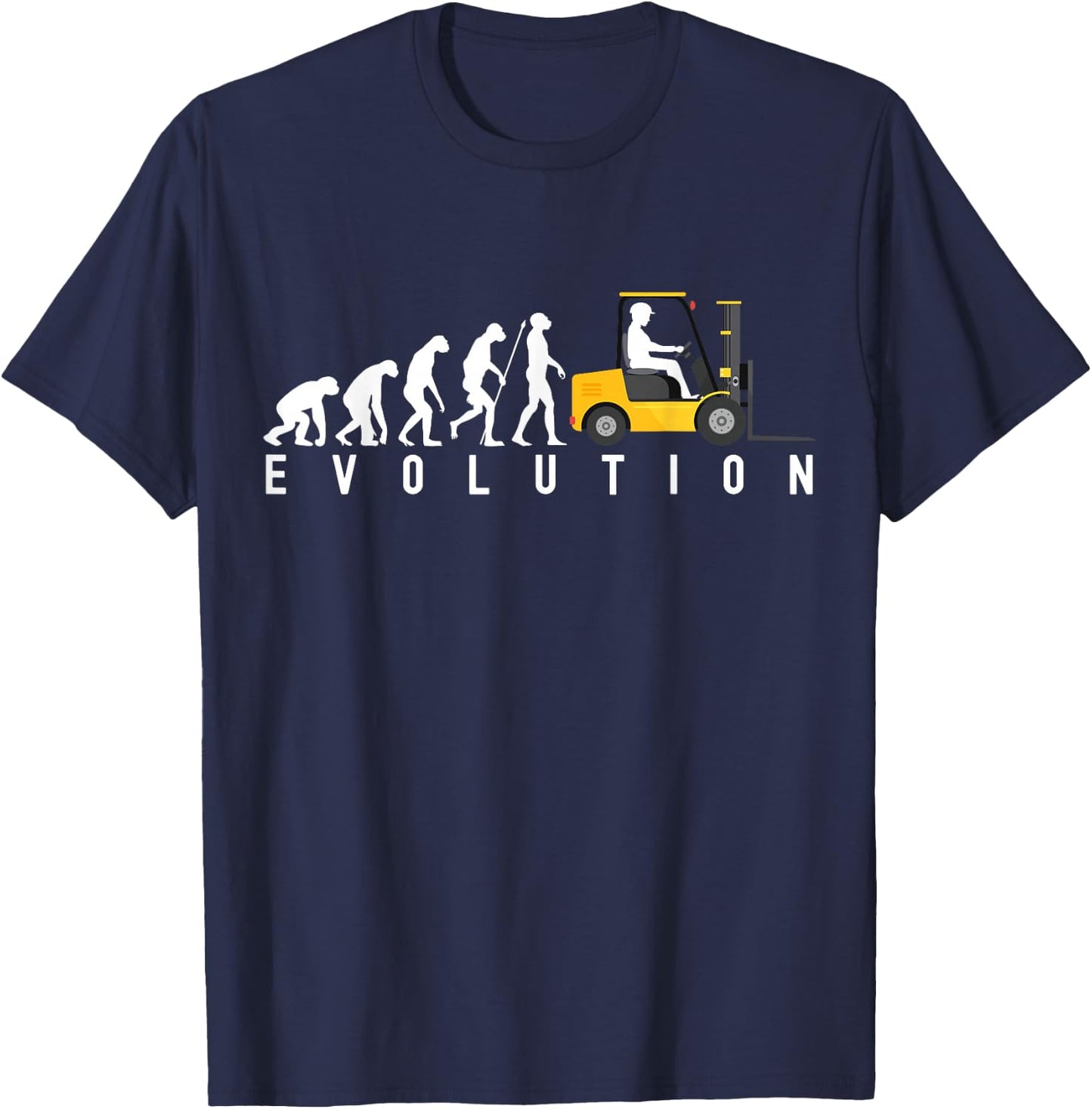 Forklift Driver Evolution Lagerist Funny Saying Gift T-Shirt - T-Shirt | Navy