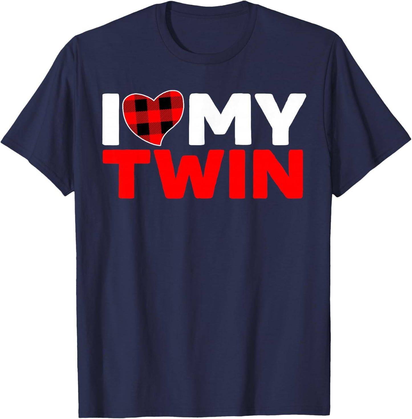 I Love My Twin Twins Sister Brother Matching T-Shirt - T-Shirt | Navy