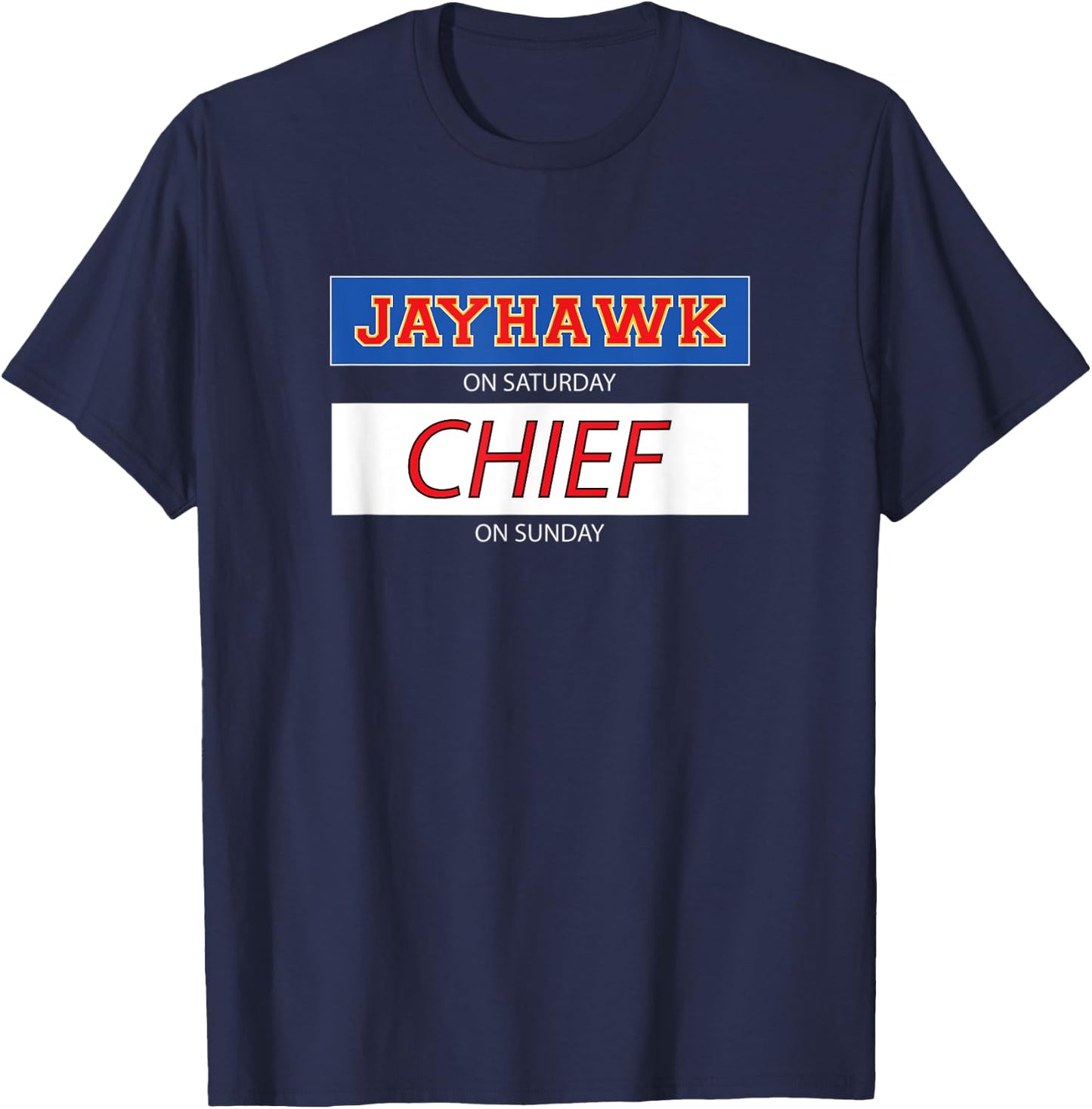 Jayhawk on Sunday Chief on Sunday T-Shirt - T-Shirt | Navy