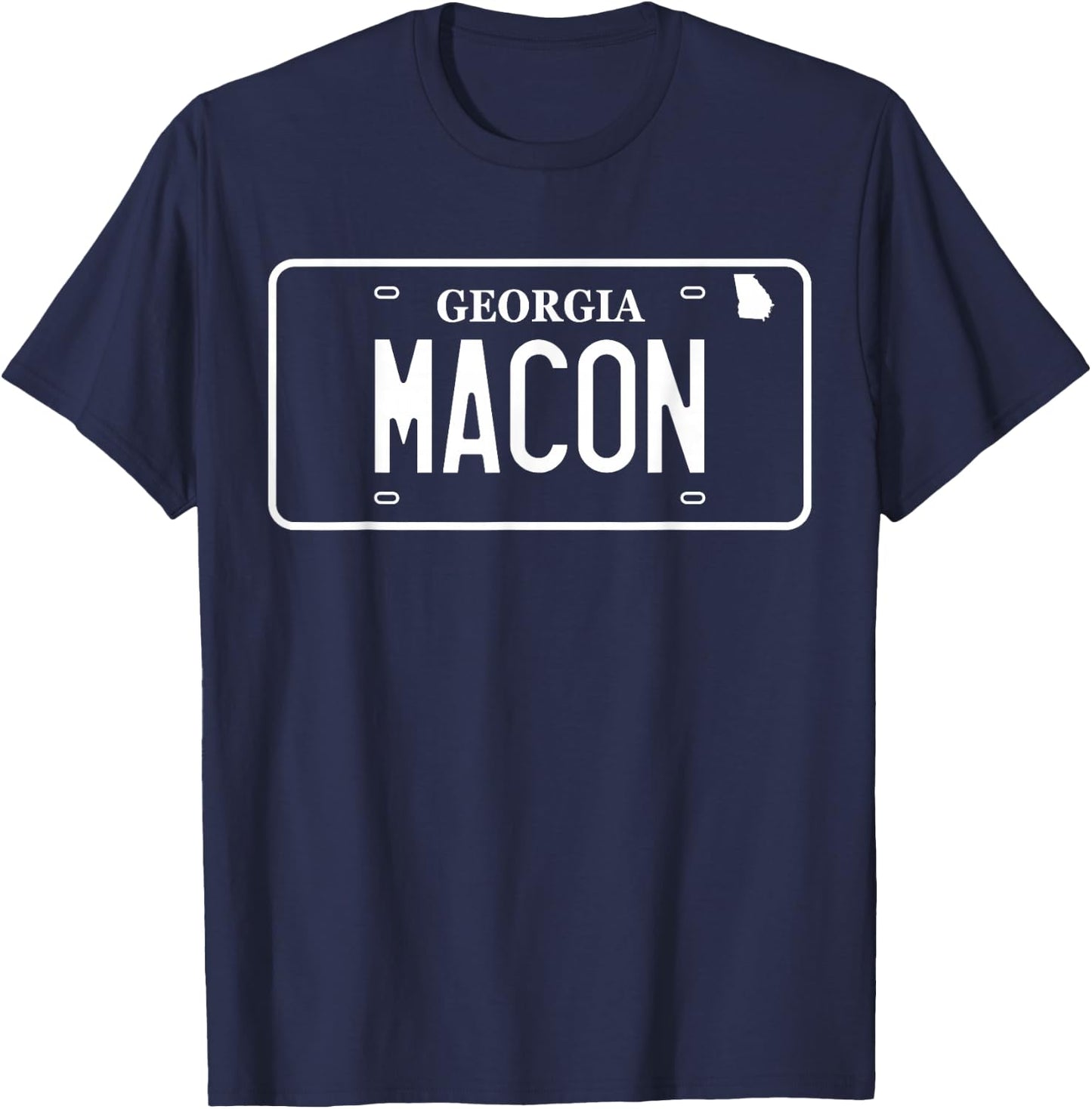 Macon Georgia License Plate, Macon T-Shirt - T-Shirt | Navy