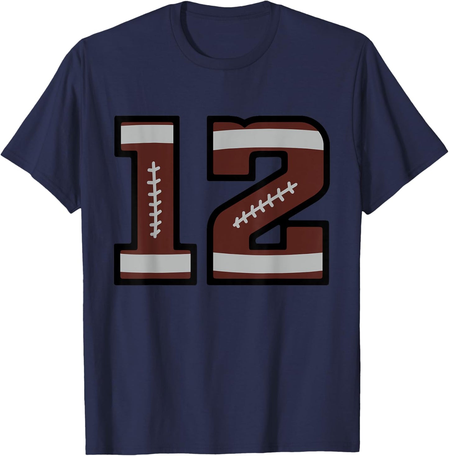 Football Number #12 T-Shirt - T-Shirt | Navy