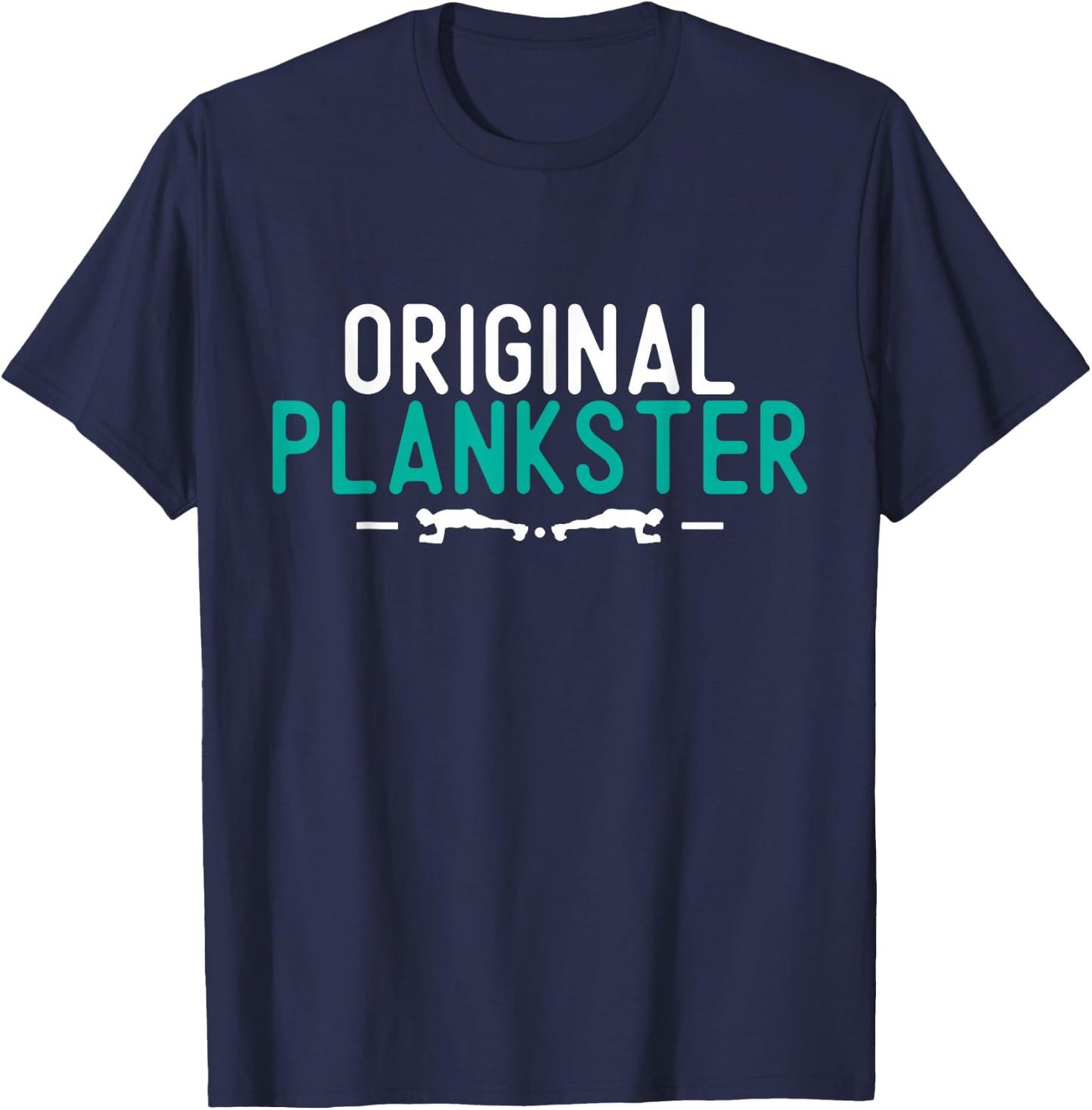 Funny Pilates Lover Original Plankster Planksta Black Cotton , -Adults, Short Sleeve, , Small T-Shirt - T-Shirt | Navy