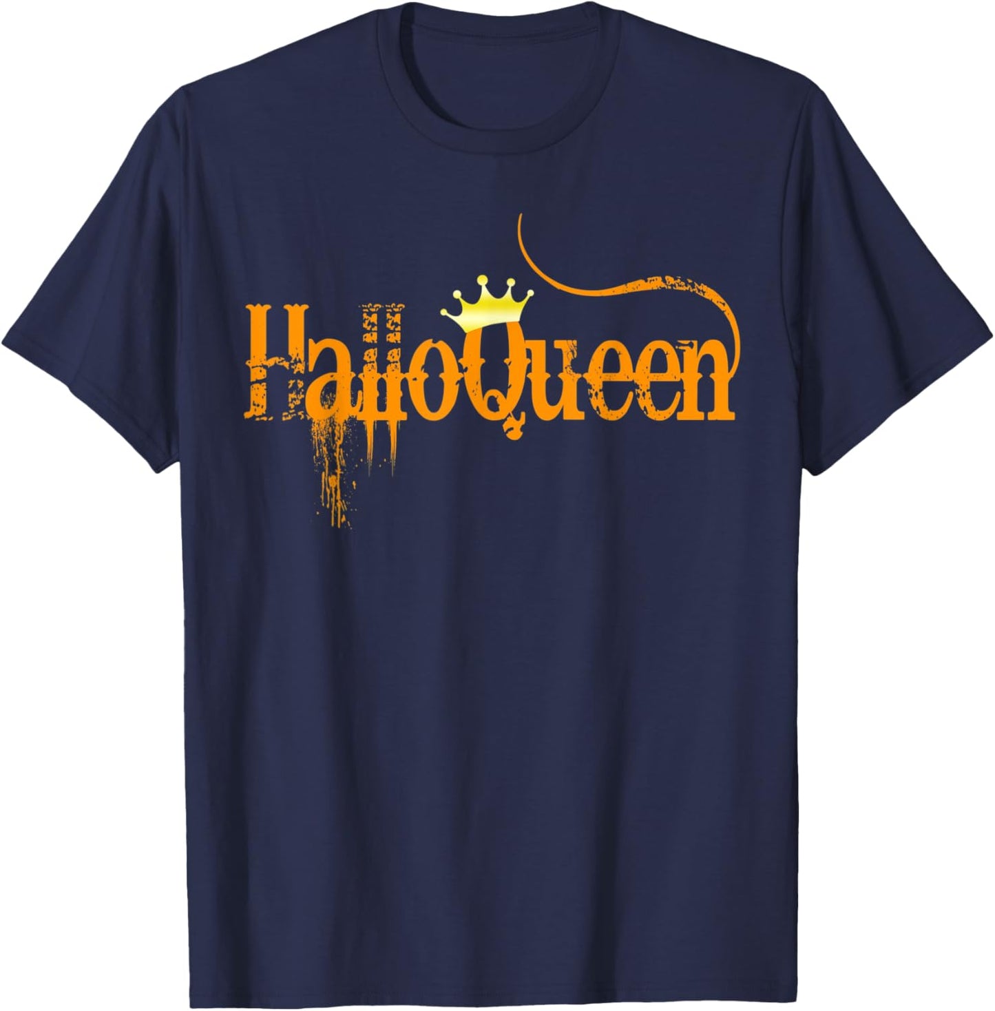 Halloqueens Queens Are Born In October Birthday Halloween T-Shirt - T-Shirt | Navy