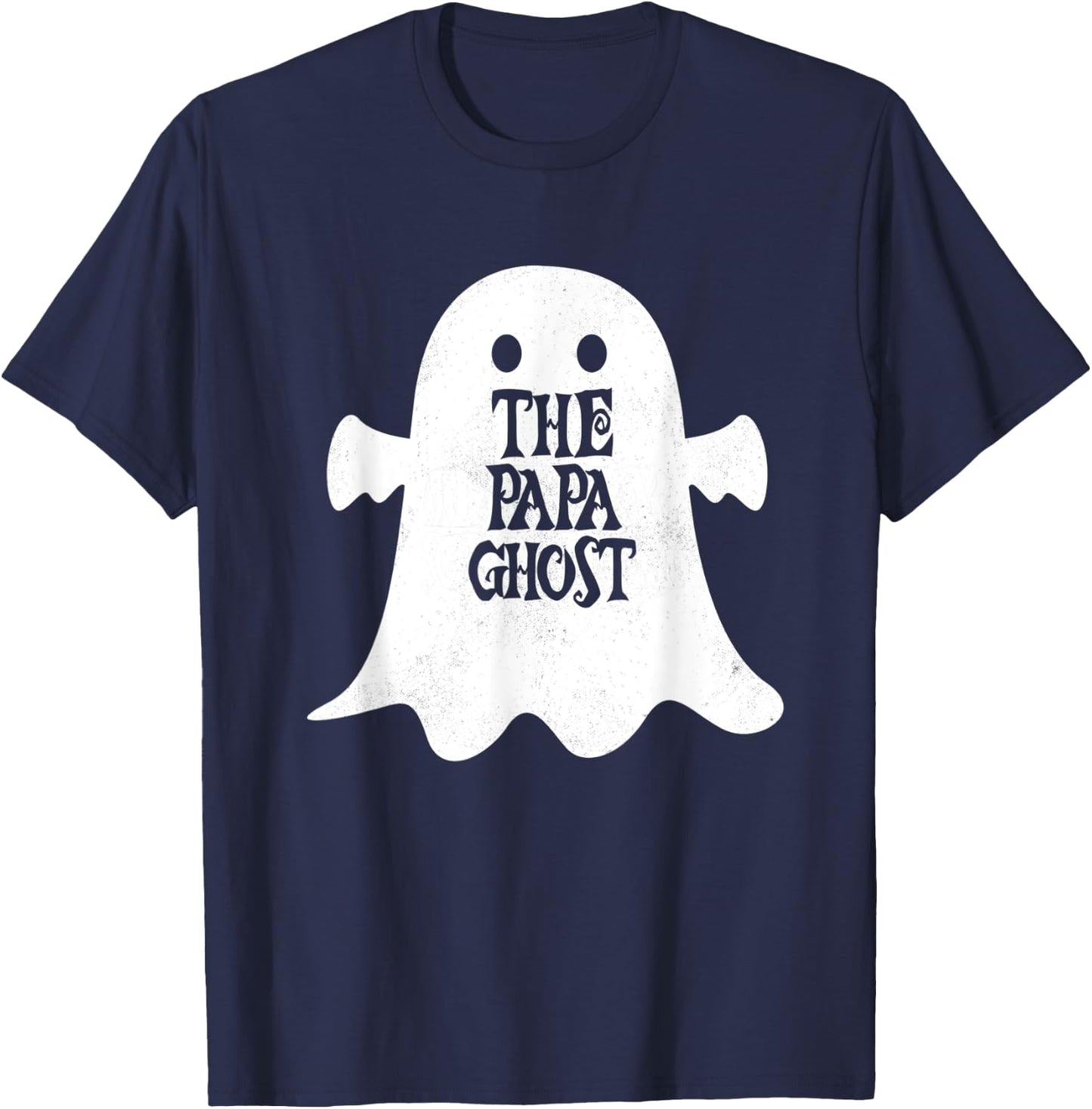 Papa Ghost Matching Family Group Halloween Party T-Shirt - T-Shirt | Navy