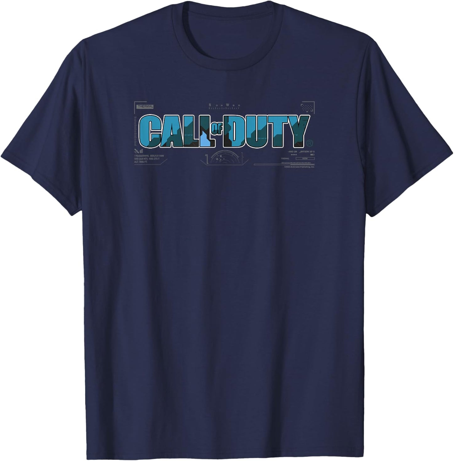 Call Of Duty Classic Game Logo Seen Through Visor V2 T-Shirt - T-Shirt | Navy