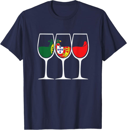 Portugal Wine Glass Portugese roots T-Shirt - T-Shirt | Navy