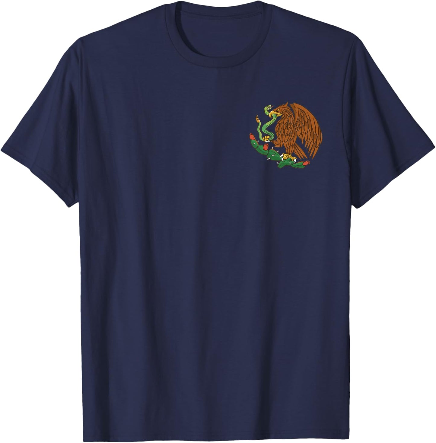 Eagle Emblem Mexico Mexican Flag Cinco De Mayo Mexican Roots T-Shirt - T-Shirt | Navy