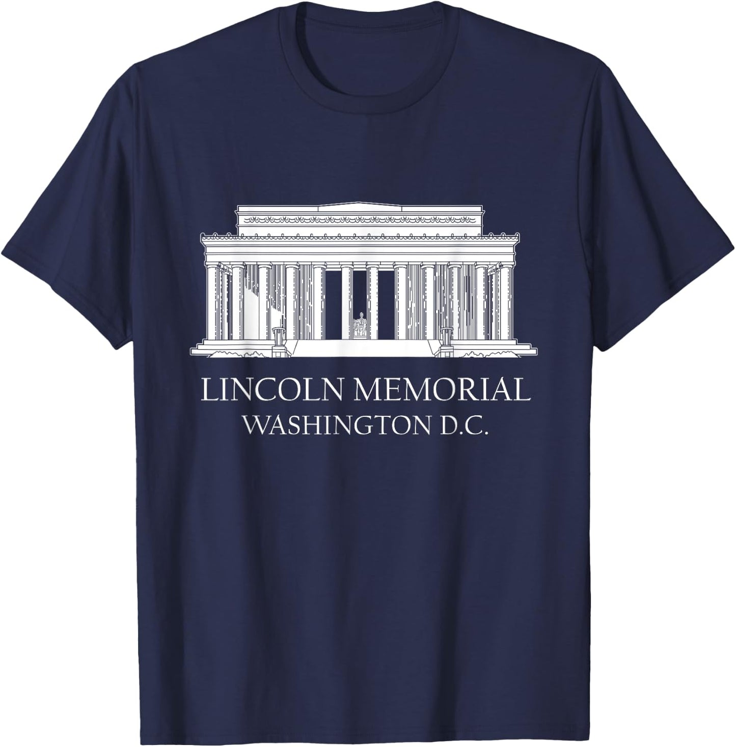 Lincoln Memorial Peace Quote on Back Inauguration Wash DC T-Shirt - T-Shirt | Navy