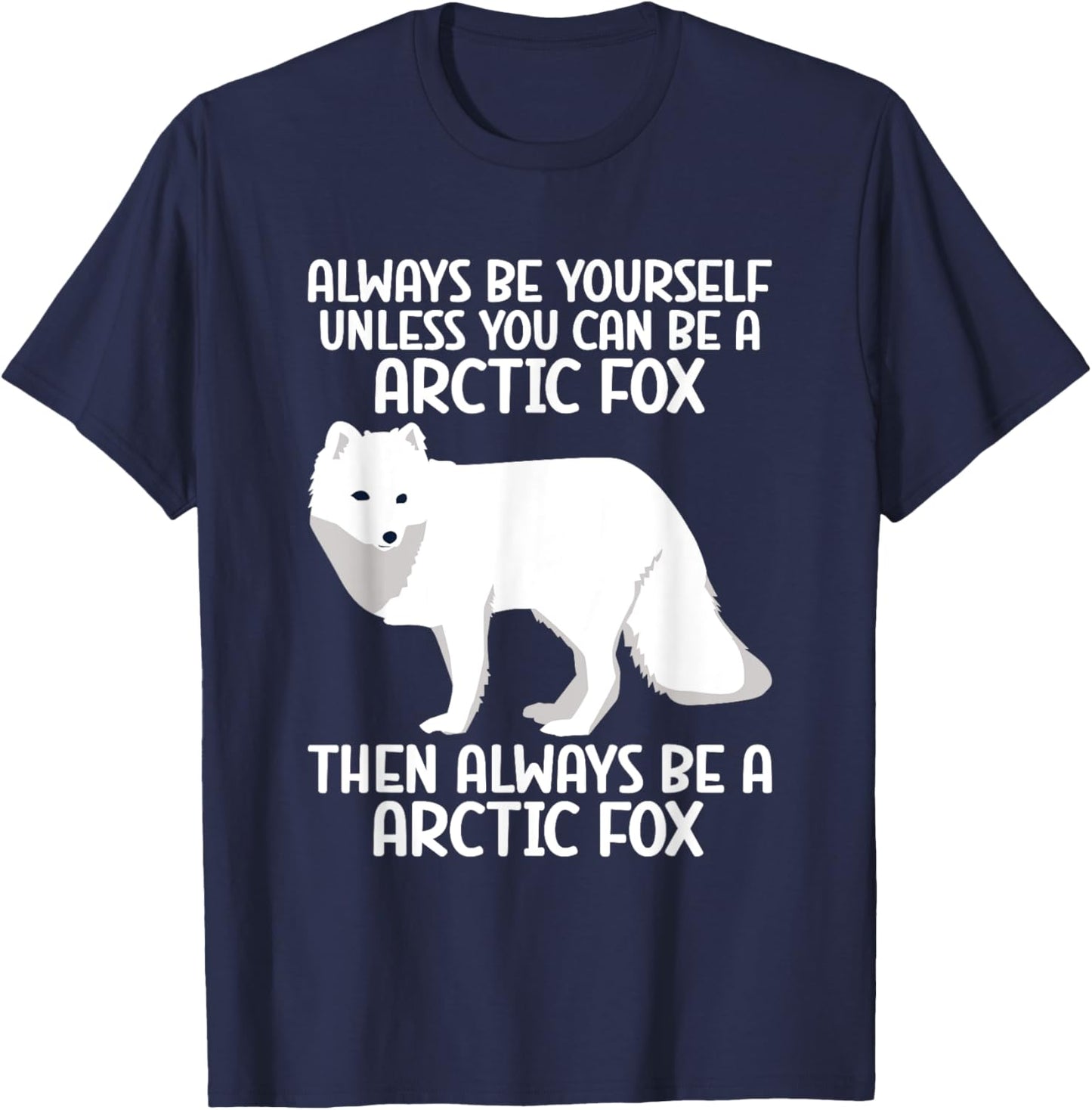 Arctic Fox Artic Animals Cute Artic Fox Lover Pajamas T-Shirt - T-Shirt | Navy