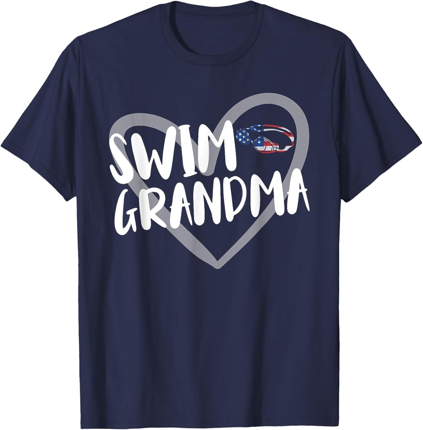 Funny Swimming Swim Grandma USA Flag T-Shirt - T-Shirt | Navy