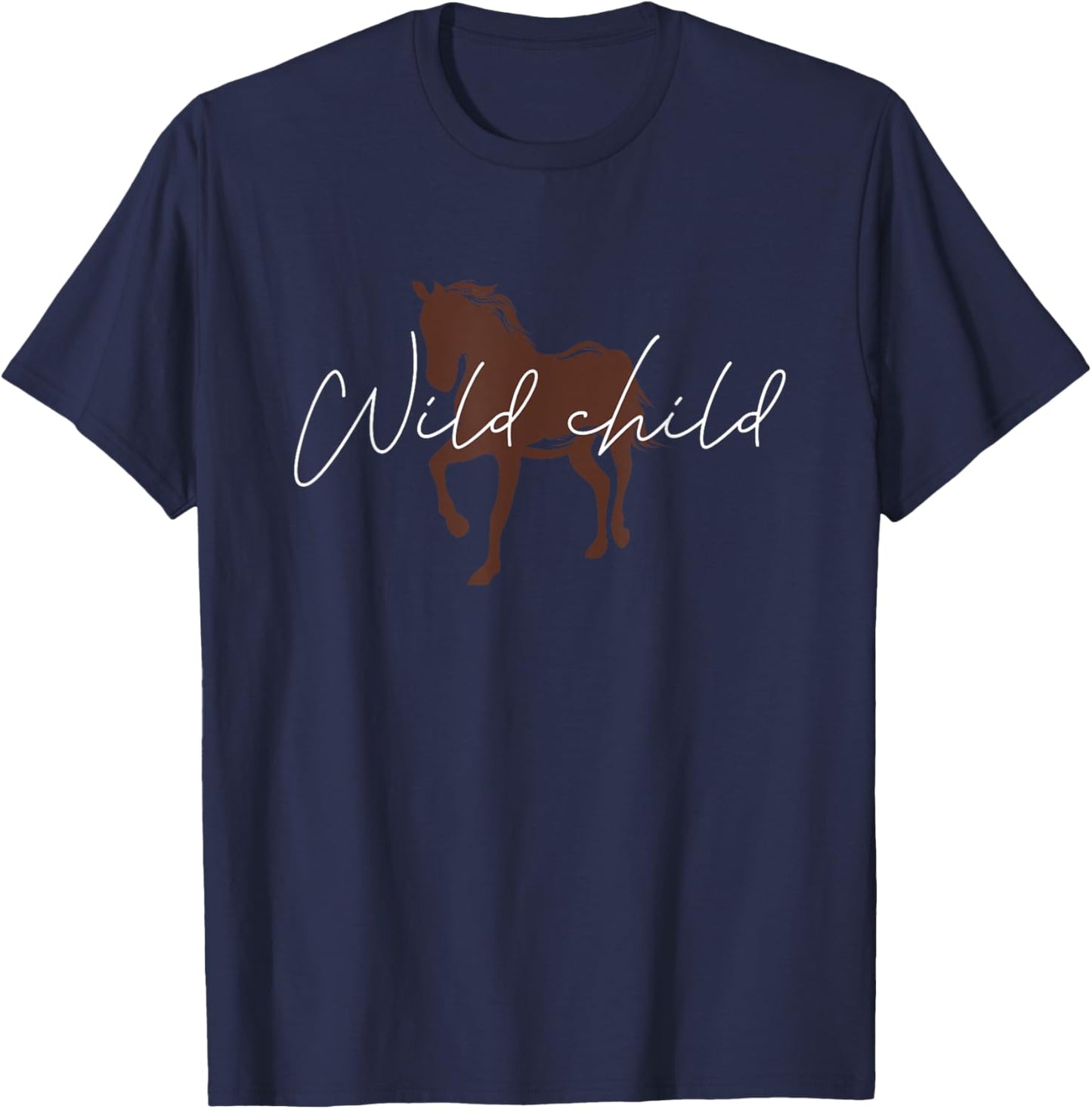 Wild About Horses Cute Horse Girl T-Shirt - T-Shirt | Navy