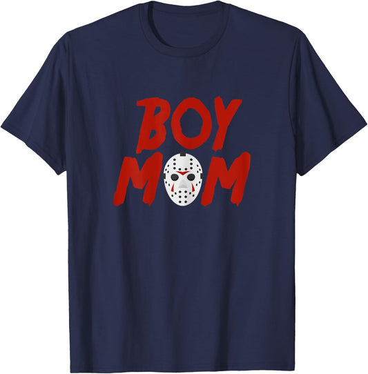 Boy Mom I Wish It was Friday Halloween T-Shirt - T-Shirt | Navy