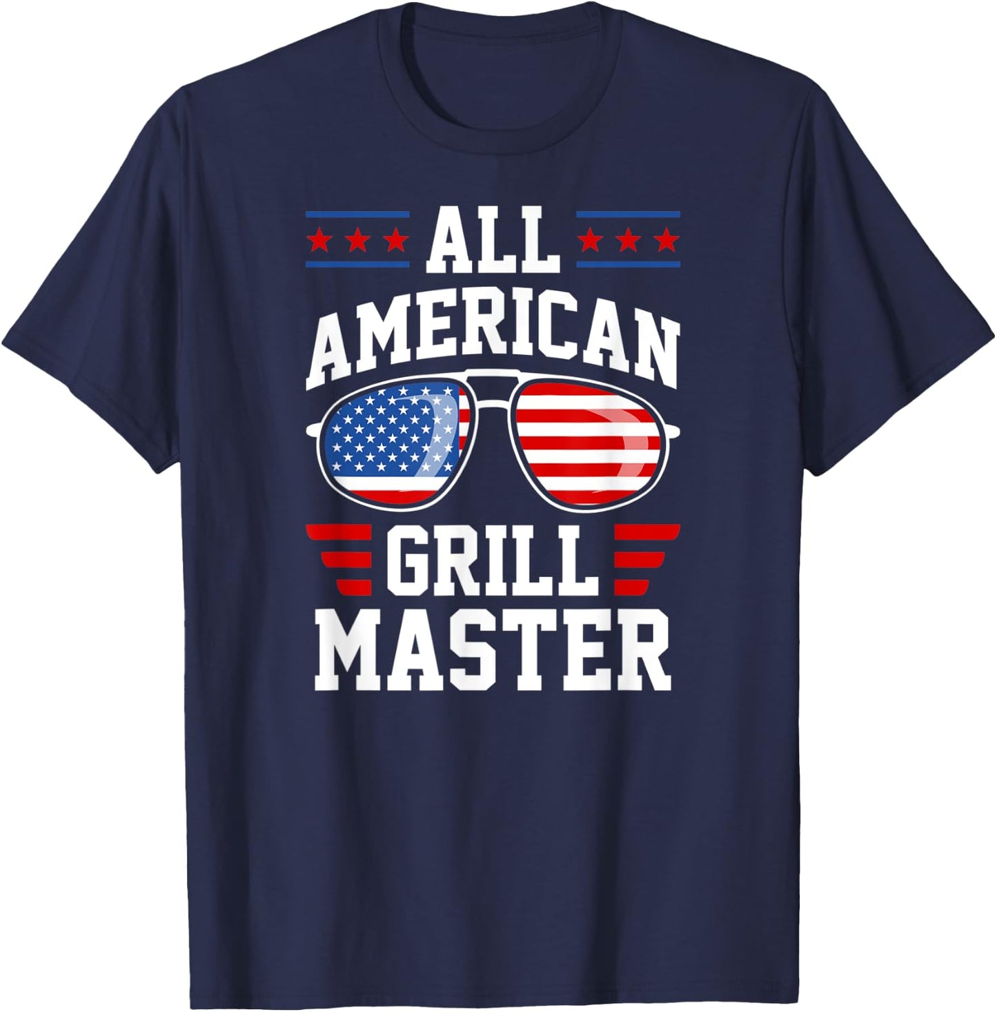 All-American Grill Master USA American Flag Patriotic Women Men T-Shirt - T-Shirt | Navy