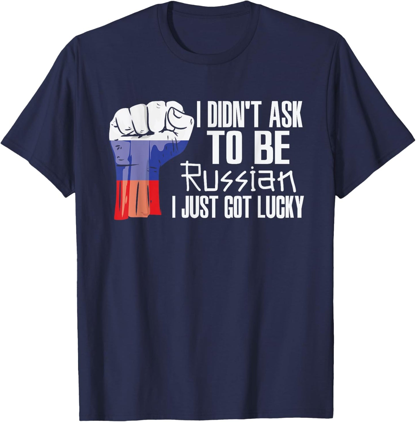Russian Russia Flag Grown Russian Roots Russian Patriot T-Shirt - T-Shirt | Navy