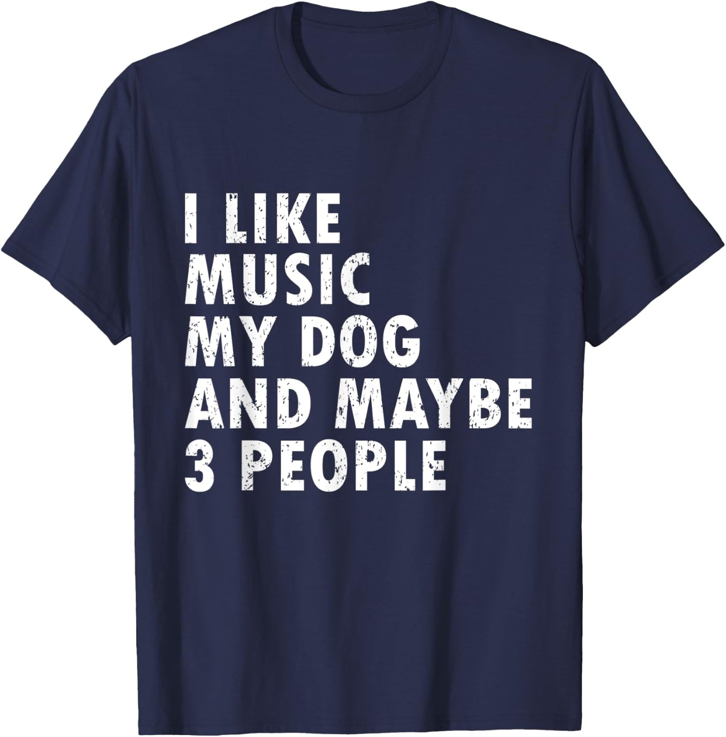 I Like Music My Dog Funny Music Lover Dog Lover Music & Dogs Women Kids T-Shirt - T-Shirt | Navy
