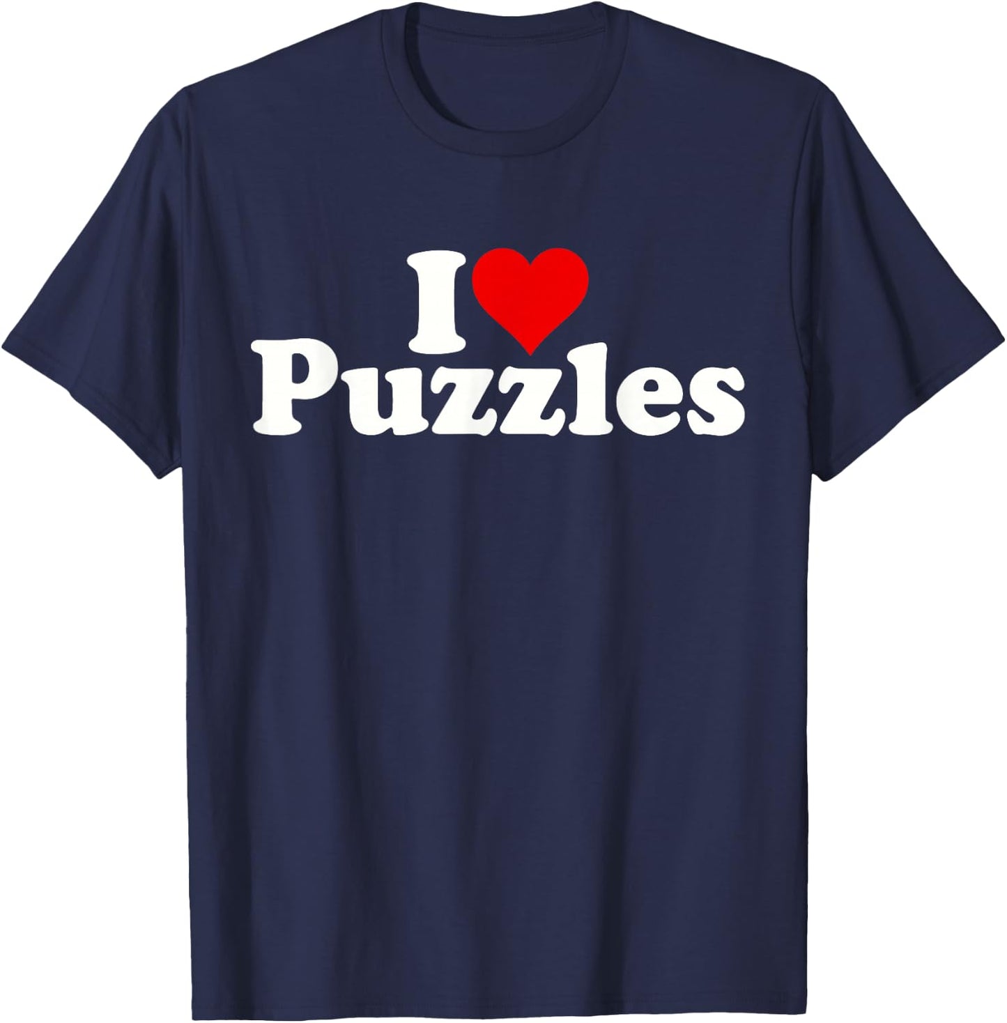 I Love Heart Puzzles T-Shirt - T-Shirt | Navy